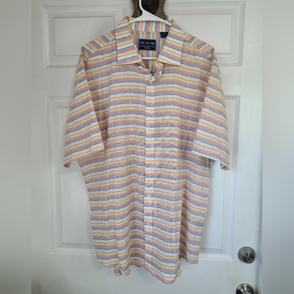 (656) Charleston Threads Men's Casual Linen Short Sleeve Button Down Shirt, XL - Picture 3 of 15